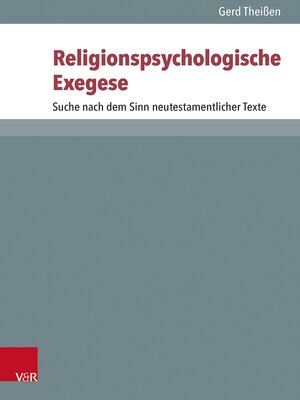 cover image of Religionspsychologische Exegese